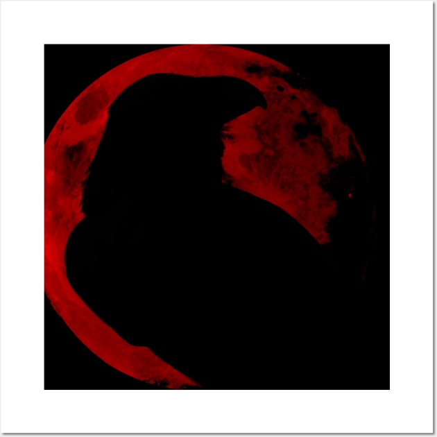 Blood Moon Raven Wall Art by Ink Raven